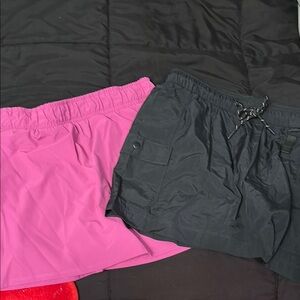 Women's Black and Pink Skorts